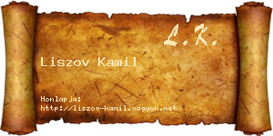 Liszov Kamil névjegykártya